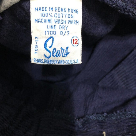 Sears Vintage Womens Size 12 Navy Blue Corduroy Pants 26" Waist Bootcut Boho - Picture 11 of 11